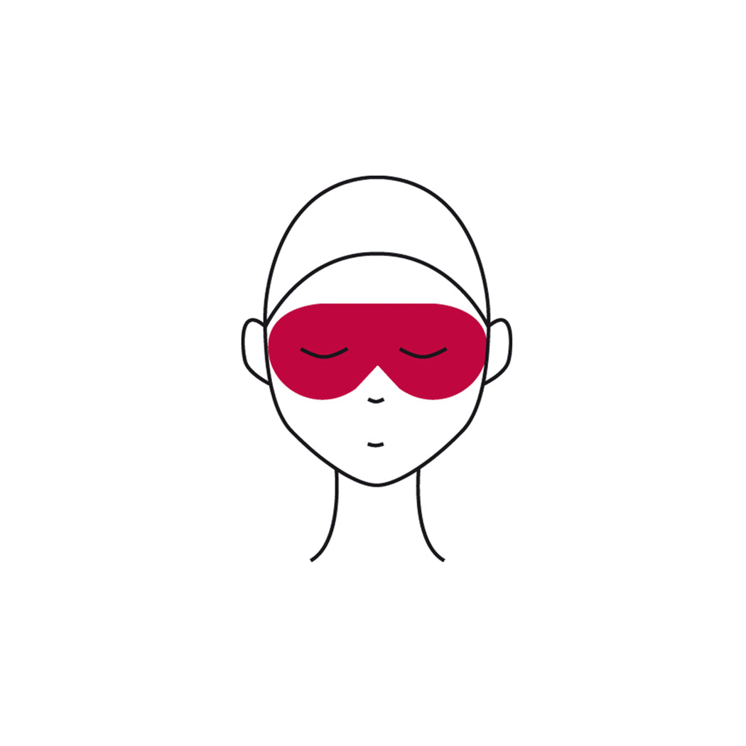 picto d'un masque pour les yeux chauffant rouge