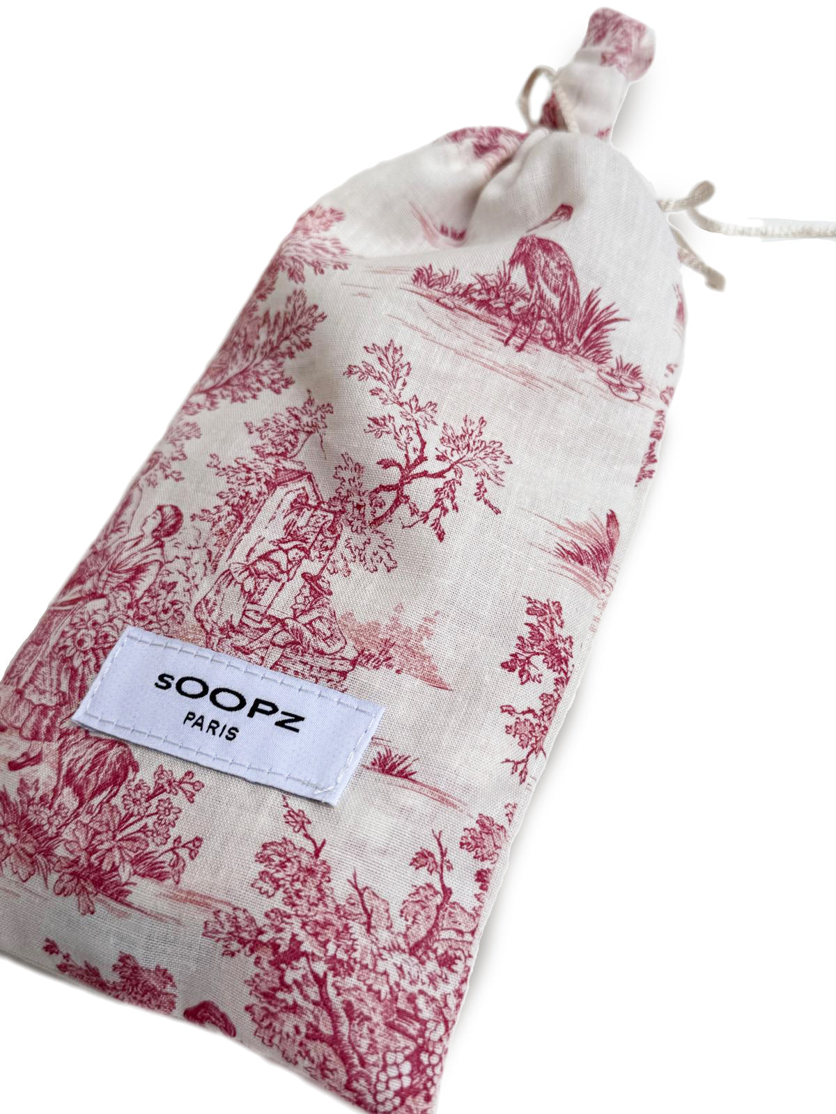 pochon de rangement du masque yeux toile de jouy 